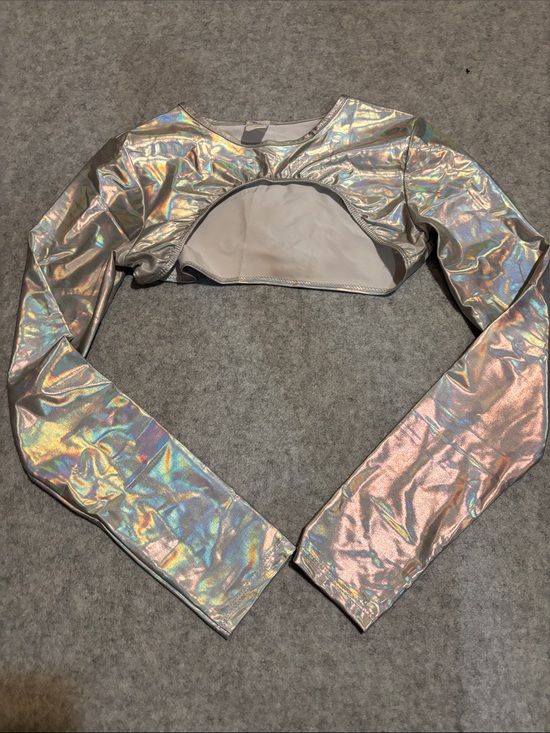 iHeartRaves Tops - iHeartRaves Iridescent Holographic Ultra Crop Top